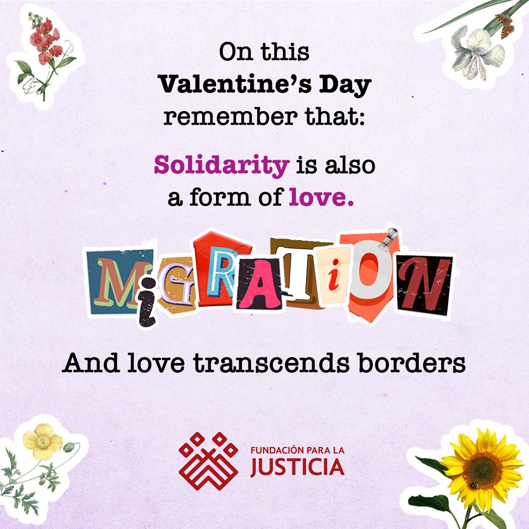 FJEDD_En's tweet photo. Solidarity with migrants is an act of love ๐ซถ
This #ValentinesDay๐ we express our affection ๐ and support for those who need it most.
#LetsBloomTogether #LoveWithoutBorders https://t.co/YRZHrcCFFs