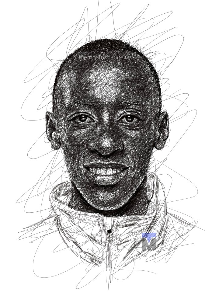 It's been a while not doing this, 2024 💙🖤🤍

Scribbling drawing of @KelvinKiptum_ , rest easy king🕊️

#thembamkhangeliart  #artist #ripkelvinkiptum #drawing #scribbling #kenyaathlete #artist #scribblingart #sketch