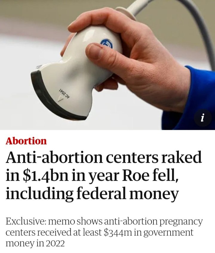 DoomScroling's tweet photo. Pregnancy Centers made $344M in tax payer dollars in 2022.

Many pregnancy centers are faith backed orgs which provide medical misinformation &amp; no medical services, yet, tax dollars are being funneled into them.

People need medical care, not grifting misinformation mills. https://t.co/az6snoaqUd