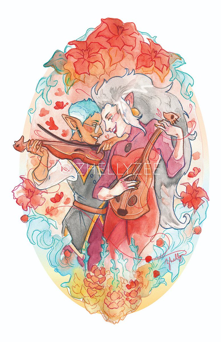 Happy Valentine's Day! Here is the raeda painting that I made for the <a href="/raedazine/">Heart Strings: A Charity Raeda Zine | COMPLETE</a> ❤️🩷