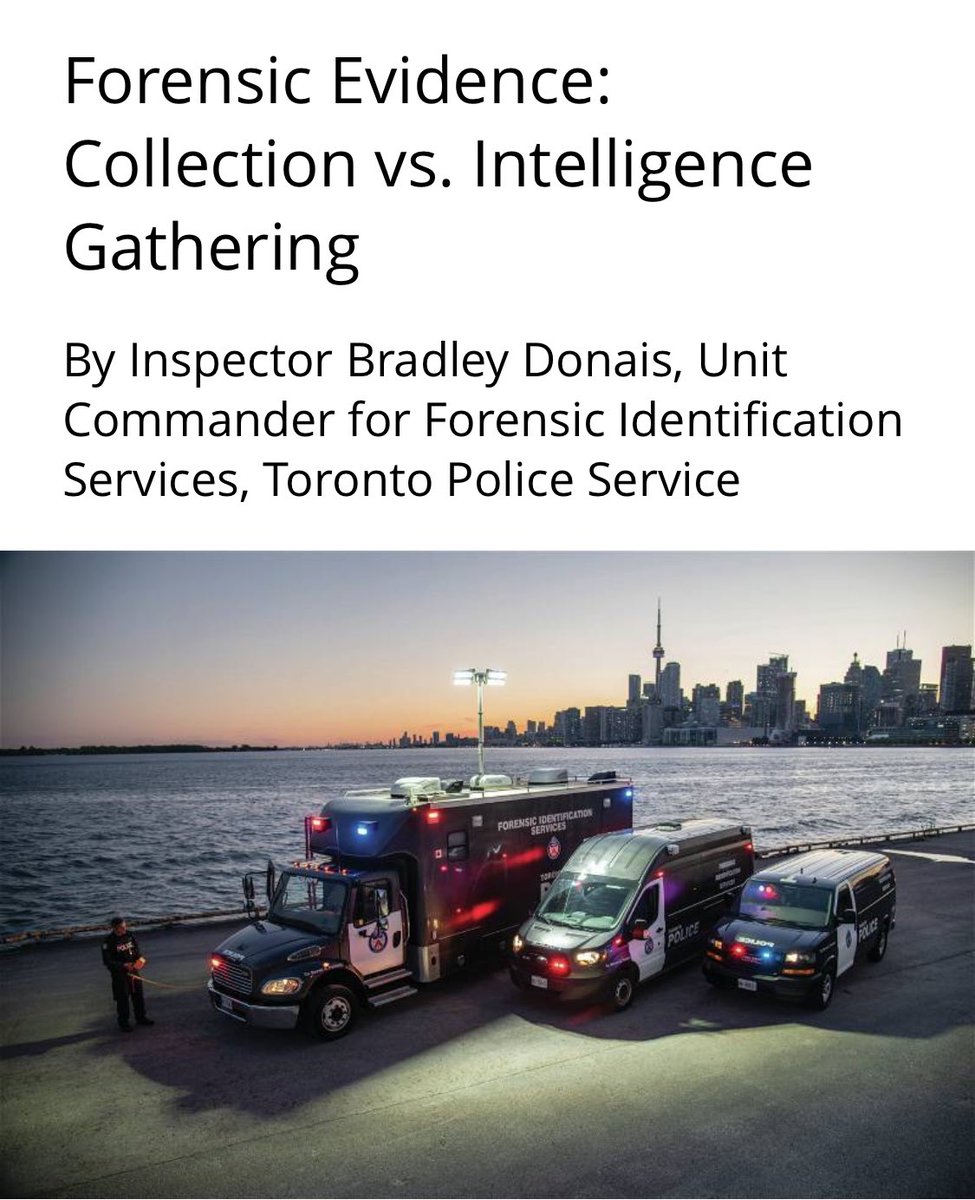 OACPOfficial's tweet image. Our #police personnel whose job involves working with forensic evidence play an important role in investigations &amp;amp; delivering justice for victims of #crime. Read this article by @TorontoPolice Inspector Bradley Donais @FISBrad in the #OACP’s #HQMagazine bit.ly/3SE6Vzo