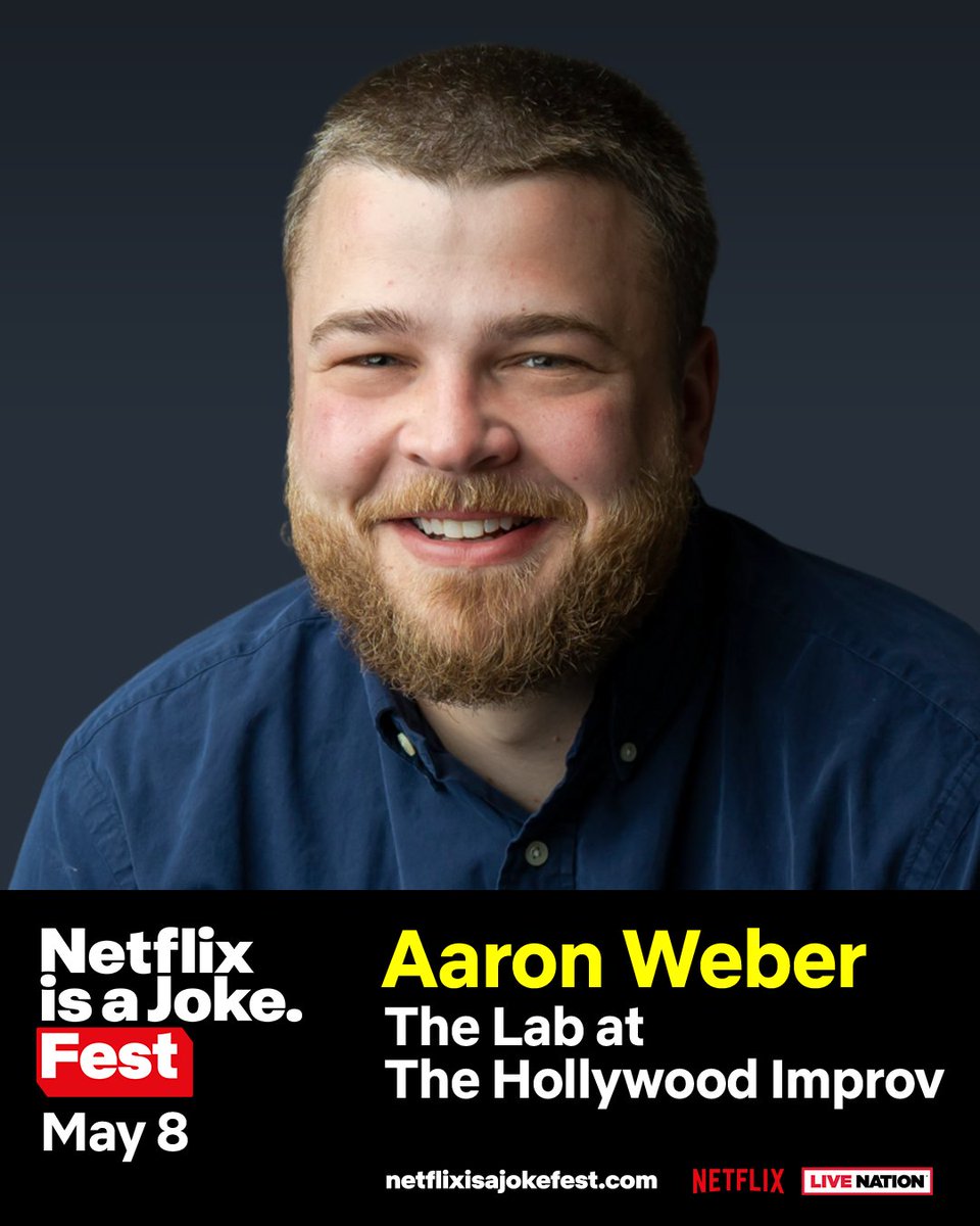 realaaronweber's tweet photo. yoooooo LA im coming for the @NetflixIsAJoke fest for one show at the hollywood improv

wednesday may 8

tickets are on sale now 👉 https://t.co/x6ANhbdNYZ https://t.co/X29BS1YDDA