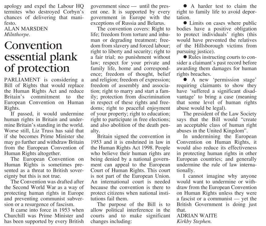 aw_dem's tweet image. The @CWHerald has published my letter on the European Convention on Human Rights. The government is undermining human rights in Britain &amp;amp; internationally &amp;amp; should be stopped! @LibDems @ALDC   @euromove @TheNewEuropean @LibDemEurope @UNHumanRights @AmnestyUK