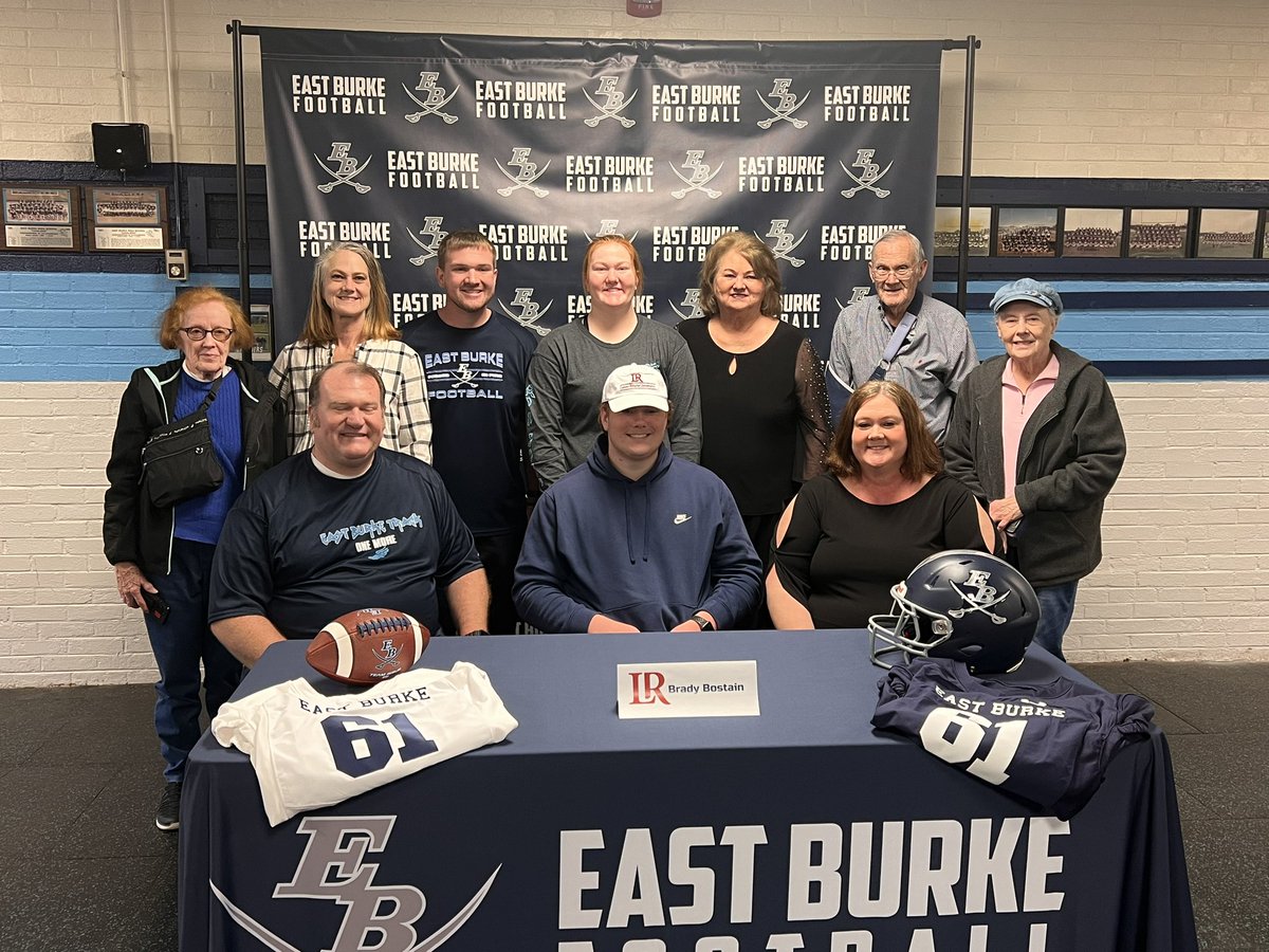 EastBurkeFB's tweet photo. Congratulations to Brady Bostain for committing to play football @LRBearsFootball We are proud of you! https://t.co/HhwLbrtWX1