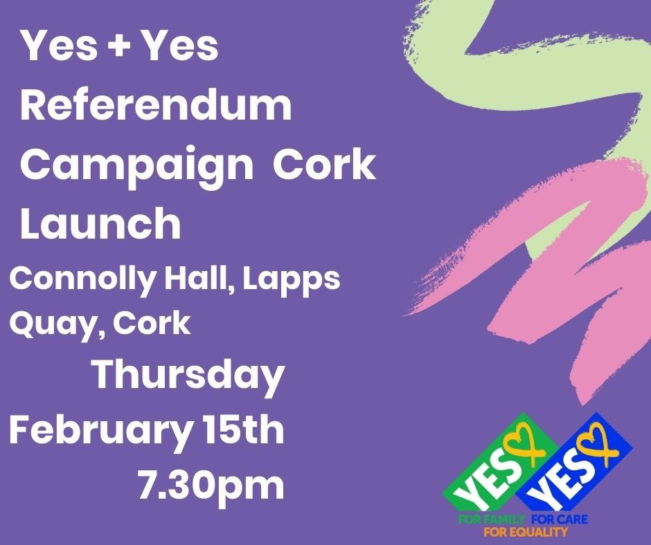 Tomorrow evening join me, Stephen Teap, Laura Harmon, Richie Molly and Orla O’Connor to hear why we’re voting #YESYES -Remove limits on women from our Constitution -Value all who provide care -Call on government to provide practical support for care -Value all families equally.