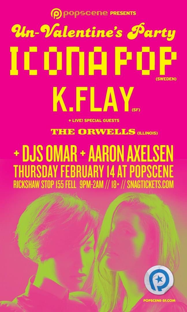 11 years ago today, this Popscene Valentine’s Day party happened!

Which had K.Flay opening for the Bay Area debut of Icona Pop 👀 💝 💘 

2/14/13 @rickshawstopsf 

@iconapop @kflay @popsceneSF
