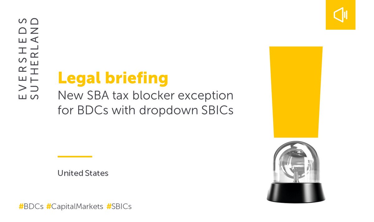 ESbdcteam's tweet photo. On Jan. 19, 2024, the US Small Business Administration created a new exception applicable to business development companies (#BDCs) with wholly owned small business investment companies (#SBICs) that will allow use of blocker entities. #CapitalMarkets https://t.co/JYace7iCUz https://t.co/dR6ixrv8Ex