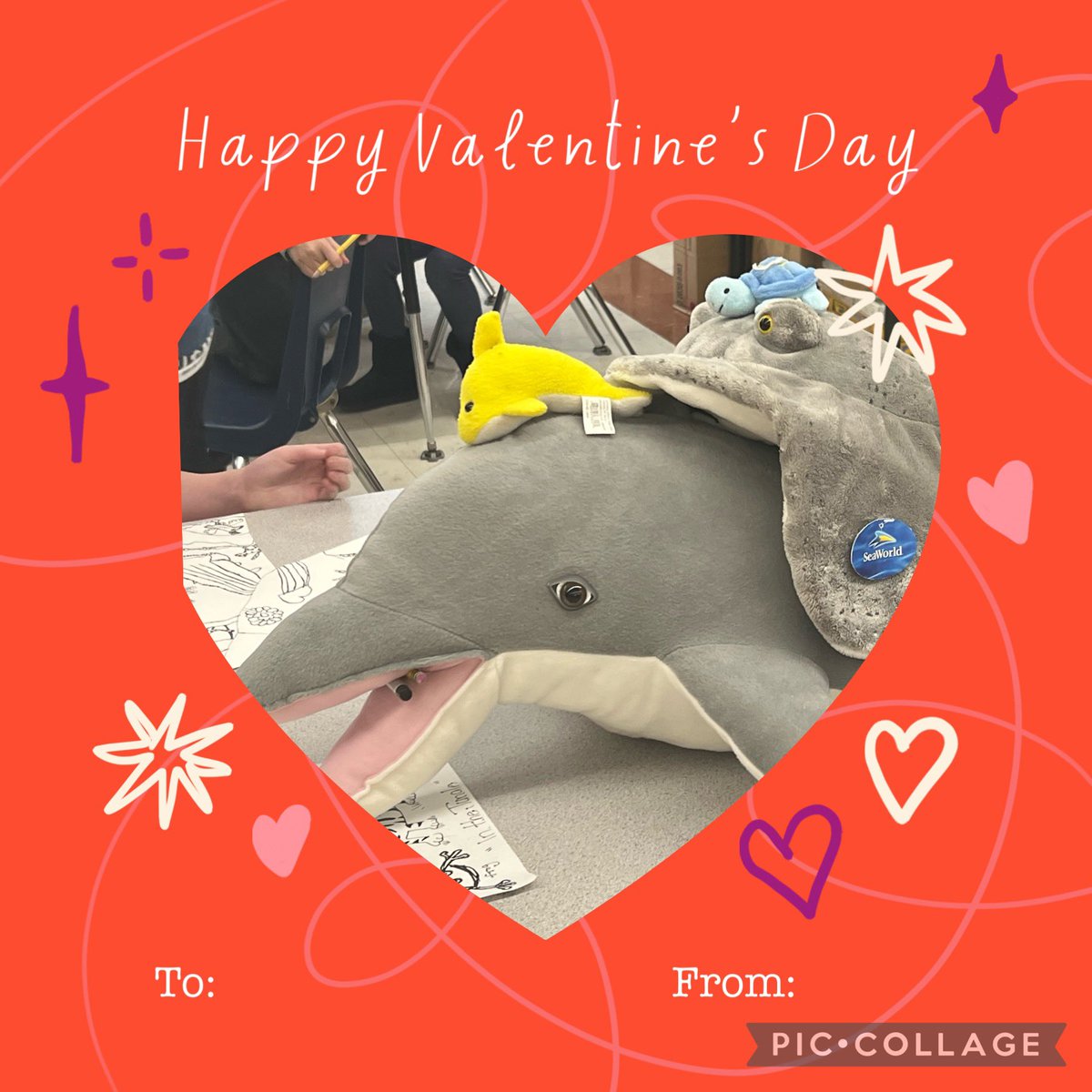 What a sweet way to celebrate Valentine’s Day❤️💕🥰 CMS Artists are always excited when their awesome classroom behavior earns them sea animal friends at their art tables!😊🎨👏🐬 @CMSmtolive @NicoleMusarra @ashleylopez210