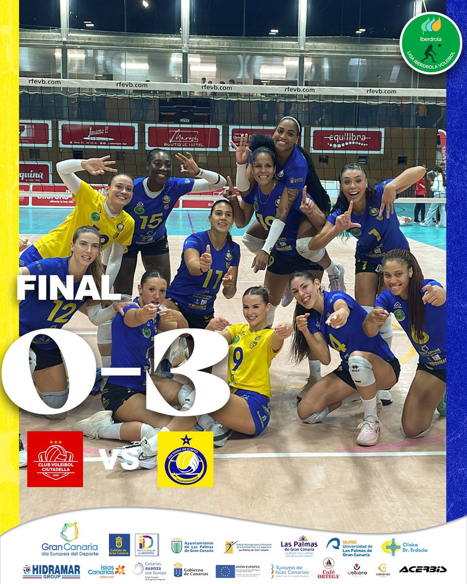 𝐅𝐈𝐍𝐀𝐀𝐀𝐀𝐀𝐀𝐀𝐀𝐀𝐀𝐋🔚

Volvemos a casa con una nueva VICTORIA 💛💙

0️⃣ <a href="/CVCIUTADELLA/">CLUB VOLEIBOL CIUTADELLA</a> 
🆚
3️⃣ CV Hidramar Gran Canaria

#SomosElOlímpico #GCIslaEuropeadelDeporte #GranDeporte #GranDestino #MuchoPorVivir #islascanariaslatituddevida #ACERBIS #acerbissport