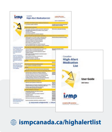 #DYK there is a new Canadian High-Alert Medications list?

This bulletin describes the launch of the new Canadian High-Alert Medication List, as well as information about the accompanying user guide. 

Learn more➡️ bit.ly/3I1BNVw