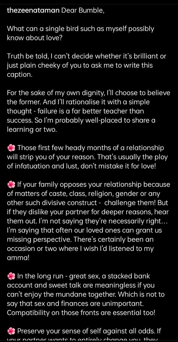 MasalaBai's tweet photo. The indomitable Zeenat Aman has super advice for those looking to date/marry https://t.co/aNOvMK1OU5