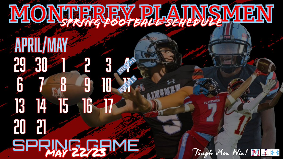 Spring Football Calendar! IT'S TIME!! #TMW
<a href="/LubbockISD/">Lubbock ISD</a> <a href="/AthleticsLISD/">Lubbock ISD Athletics</a> <a href="/atkinstornado/">Atkins Middle School</a>
<a href="/EvansMSEagles/">Evans MS</a> <a href="/olslatonknights/">O.L. Slaton</a> <a href="/RandyRosetta/">Randy Rosetta</a>
<a href="/806hsscmedia/">Jasone Pearson</a> <a href="/pchristy11/">Pete Christy</a> <a href="/faithdouglassss/">Faith Douglass</a>
<a href="/byStephenGarcia/">Stephen Garcia</a> <a href="/JoeyMcGuireTTU/">Joey McGuire 🌵</a>
<a href="/CoachSWUTEP/">Scotty Walden</a> <a href="/CoachThrash/">Judd Thrash</a> <a href="/CoachJoshLynn/">Josh Lynn</a>
<a href="/CoachKelleyLee/">Kelley Lee</a> <a href="/coachp_ACU/">Keith Patterson</a>