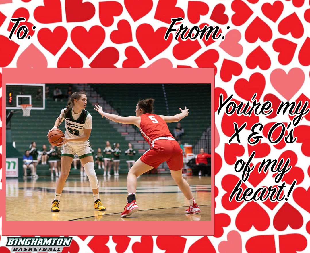 Happy Valentine’s Day Bearcats! 🐻🐱💚 #ClawsOut | #ONEBinghamton | #AEHoops