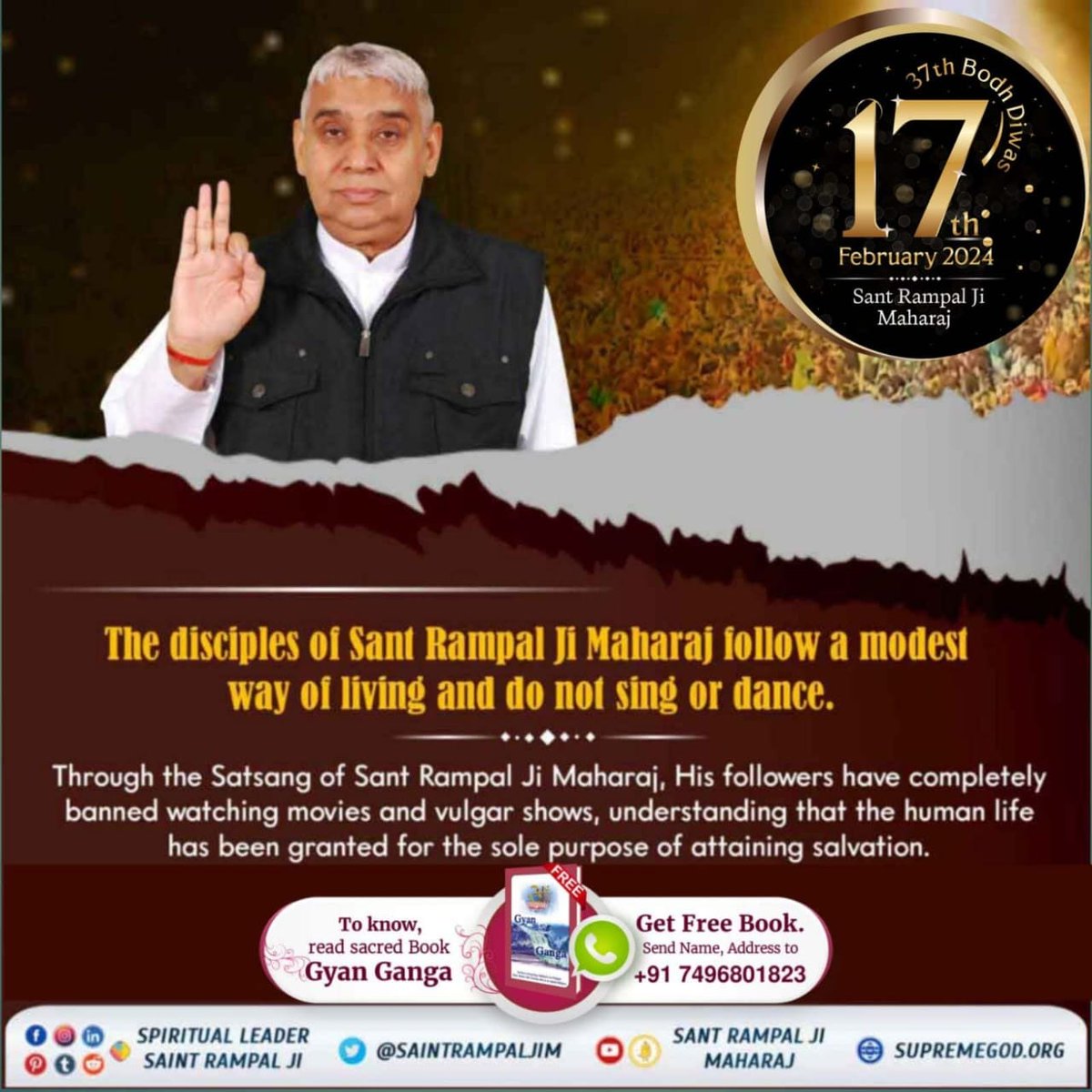 Sant Rampal Ji Maharaj is a great saint who was born in the holy Hindu religion on 8 September 1951 in a farmer family of Dhanana village, district Sonipat state, Haryana.
#ThursdayThoughts
#GodMorningThursday