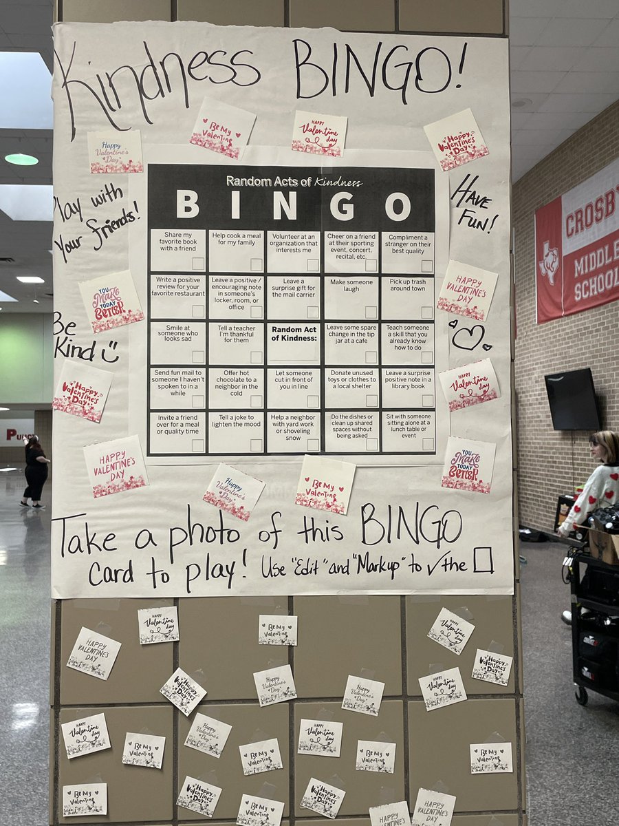 HEY74173661's tweet photo. #HEYWeek #HEYDay
Happy Valentineโs Day ๐โค๏ธ
I know it was a huge debate on what to wear and I appreciate all the ๐ข and combos that did not completely look like Christmas ๐
@CrosbyMSCougars show love with #Kindness BINGO, affirmations and looking out for one another. https://t.co/0VPUFBYhiK