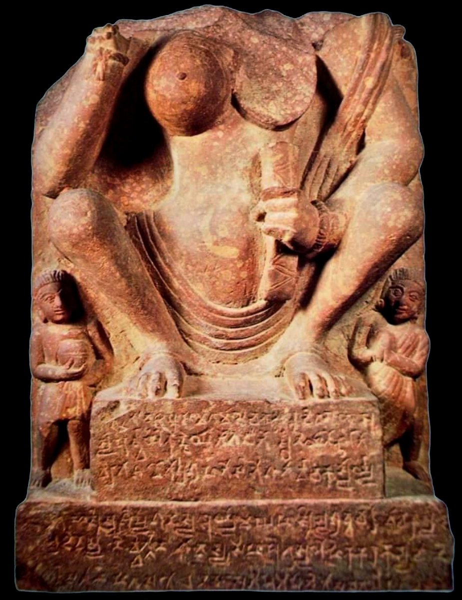 #Thread on #Saraswati mata - the Goddess of Knowledge Also known as Shrut devi/Jinvani mata in #Jainism Oldest idol of Saraswati (132CE) with an inscription was excavated from Jain Stupa @ Kankali Tila, Mathura #UP. Donated by a Jain metal worker. She holds Jinagam & a mala (1)