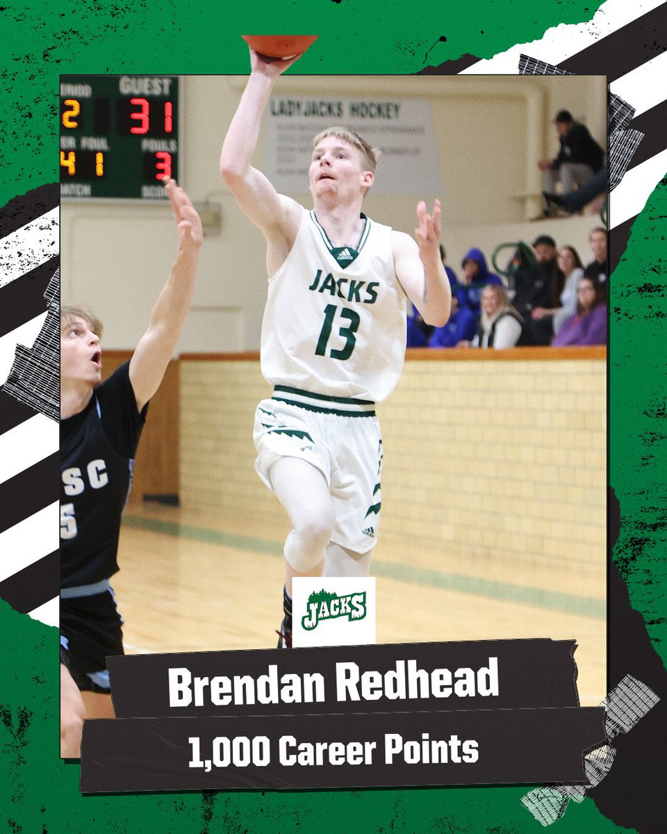 With his first basket tonight. Sophomore Brendan Redhead surpassed 1,000 career points at DCB. He becomes the first known player to reach this milestone at Dakota College at Bottineau.