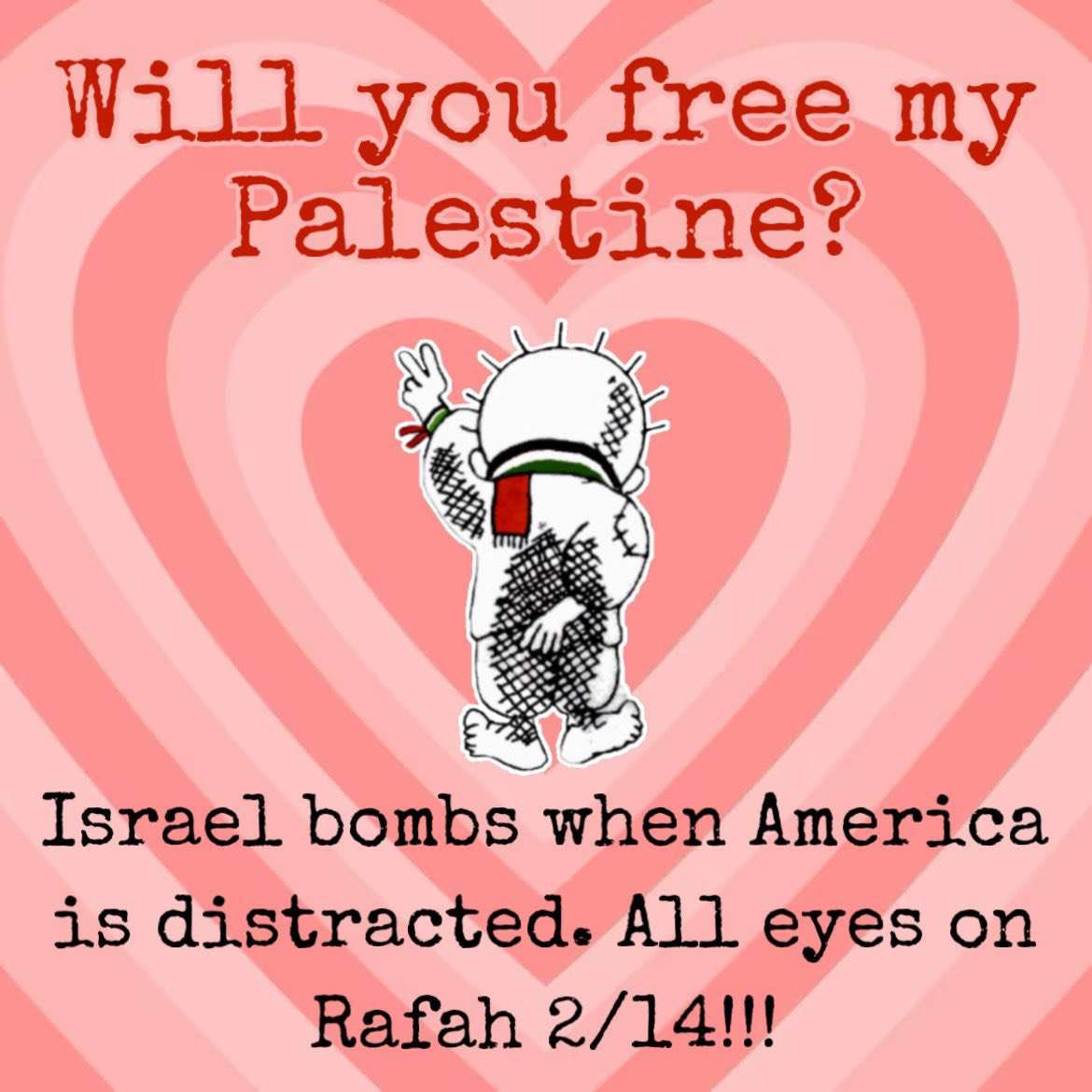 Free My Palestine? 💌 

🩷 Educate yourself this Valentines Day 🩷

decolonizepalestine.com 💝🍉
#SwiftiesForPalestine #AltTextPalestine