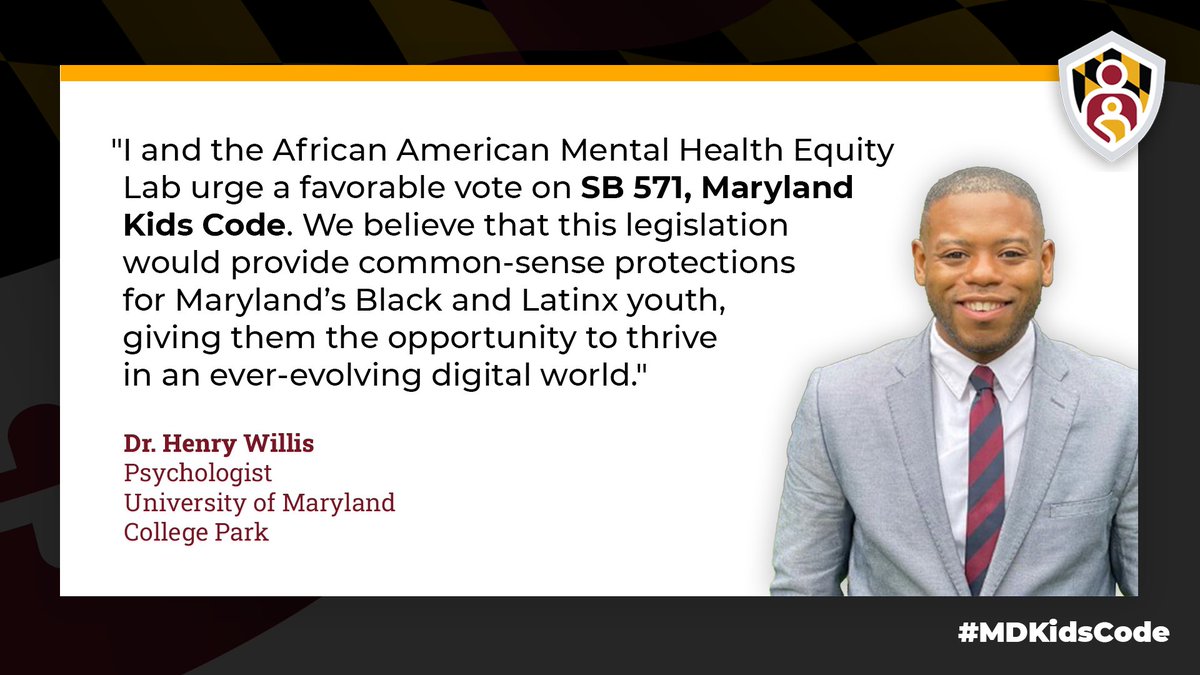 .@HeyArtez urges #MDLeg to pass the #MDKidsCode so it provides common-sense protections for Maryland’s Black and Latino youth and gives them the opportunity to thrive in a digital world.