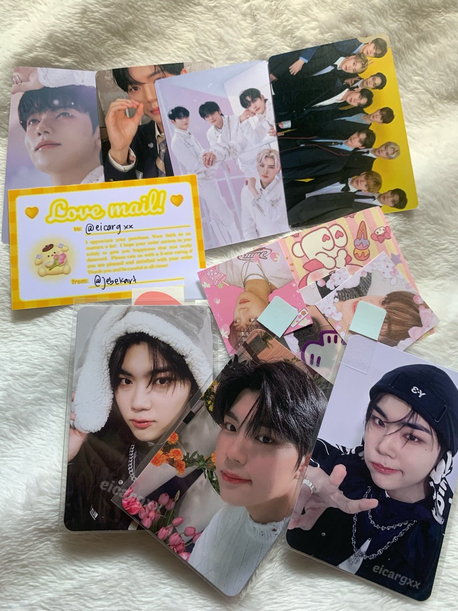 eicargxx's tweet photo. hi @jebekart ~ thank you so much for these 3 pocas of gunwook 💙❤️ #jebemails https://t.co/qZMUFVymaA