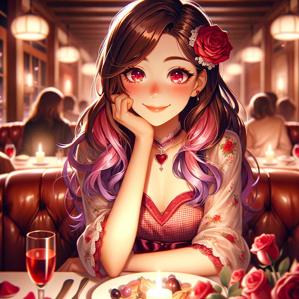 A candlelit Valentine's blush, just me, you, and the soft glow of shared smiles. 🍷💖 #ValentinesDay #Valentines #ValentinesDay2024 #Love #ValentinesDate #AIart #DALLE3