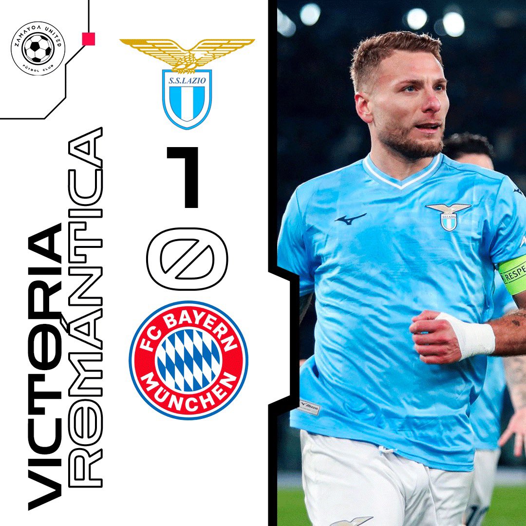 ZamayoaUTD's tweet photo. MAL MOMENTO PARA IRLE AL FC BAYERN. 😫
El gigante alemán no pudo en el Olímpico de Roma, cayó por la mínima ante la Lazio de Sarri gracias al gol de Ciro Immobile de penal y le sumó un nuevo descalabro tras la goleada ante el Leverkusen el pasado Sábado. 

#14deFebrero #UCL https://t.co/dyptqD0ghN