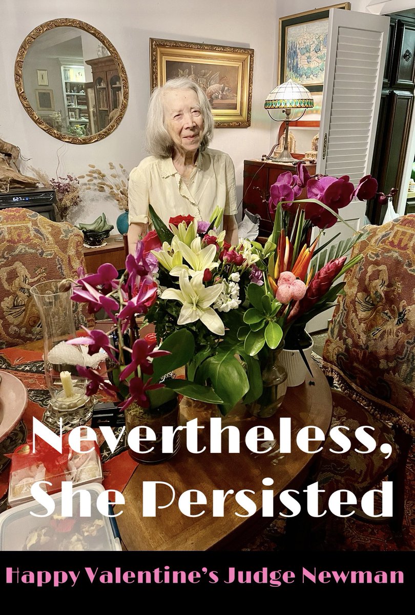 patentpredict's tweet image. Nevertheless, #ShePersisted
Lovely to see embattled #FederalCircuit #JudgeNewman happy, smiling, holding her head high, surrounded by flowers + love from her many, many supporters. 
Wishing you a Happier Year. 💛
We all know you deserve much better. Maybe 1 day. 
#Justice4Newman