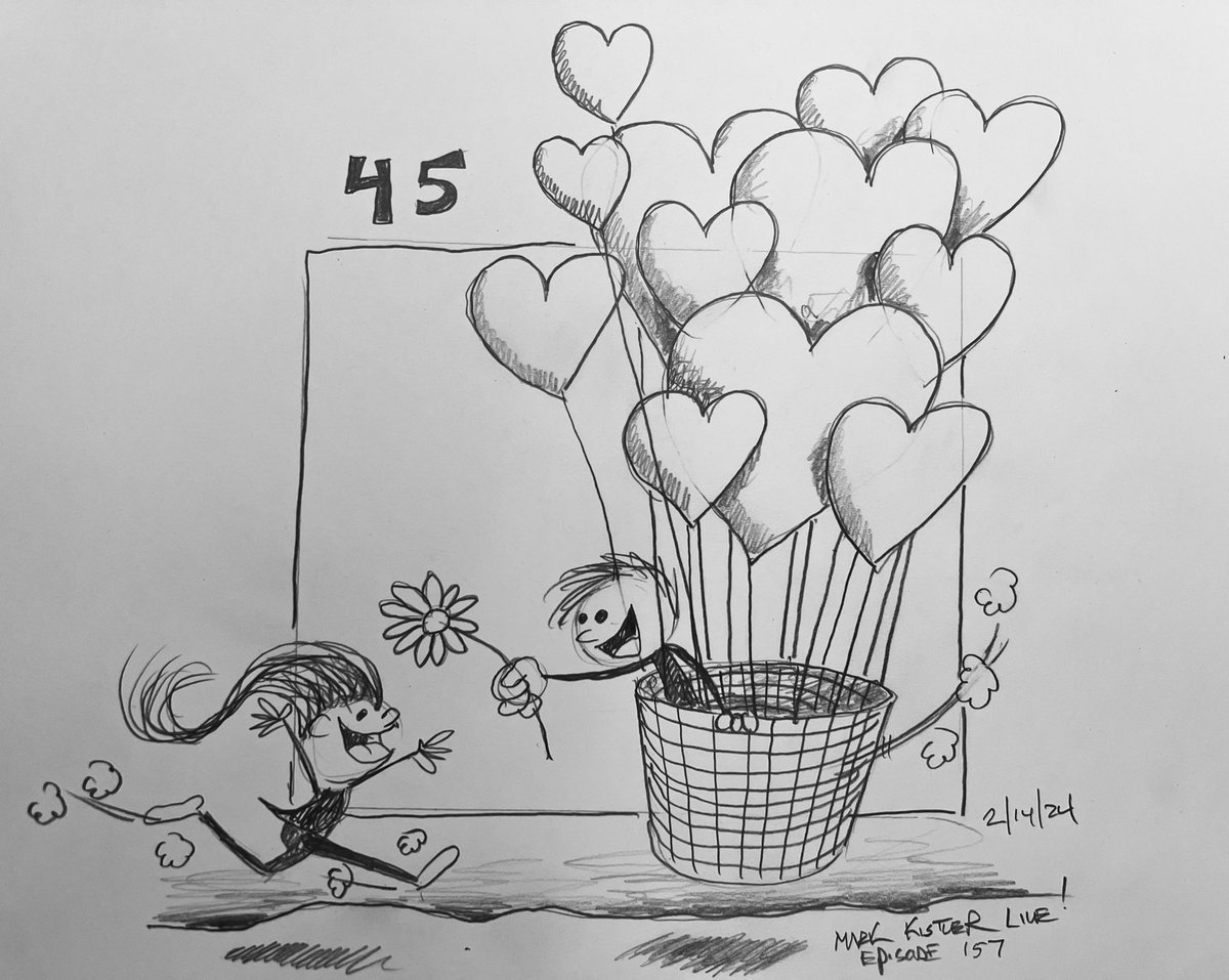 Happy Singles Awareness Day! 🤪This was our fun LIVEstream drawing lesson this evening, watch the posted recording on my YouTube and draw with your romance! Be sure to take a pic of your completed drawing and post it in the comments below and/or on my Instagram at #markkistler