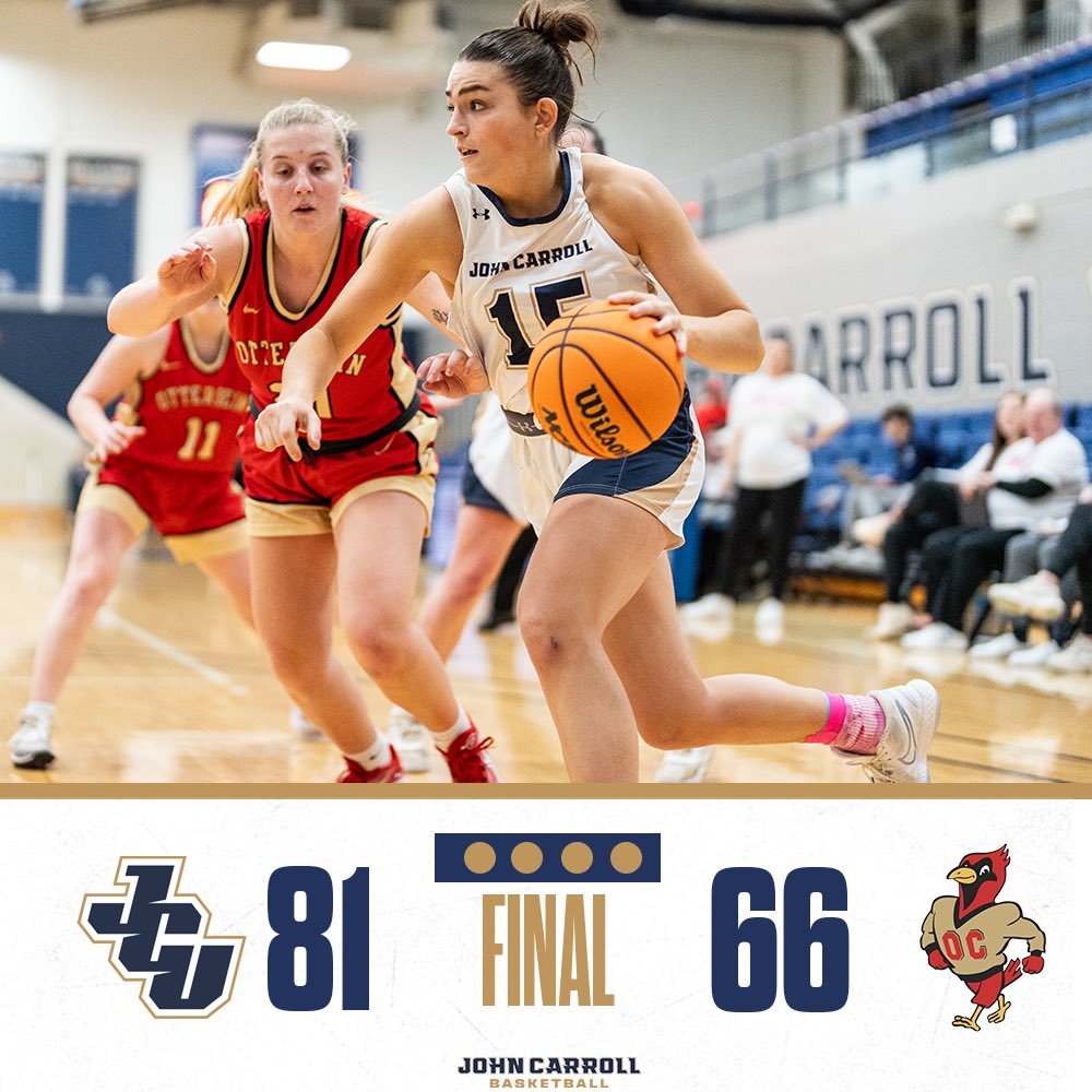 jcusports's tweet photo. WBB: Career night for Angela Vitantonio as the Blue Streaks beat Otterbein in a critical OAC victory! ⚡️ https://t.co/PUpznFRJj3