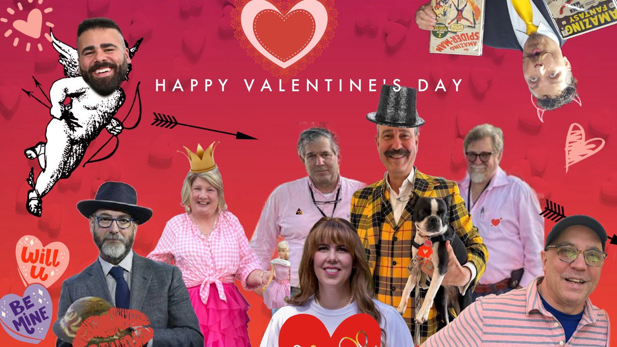 NichoLowry's tweet photo. Enjoying VD with my #antiquesroadshow buddies - wishing you all the happiest, safest and lovingest #plaid #pink #Pokémon #militaria #timprince #laurawoolley #popculture #comicbooks #vintageposters #dolls #crazydolllady #weheartyou https://t.co/QDapbSfamc