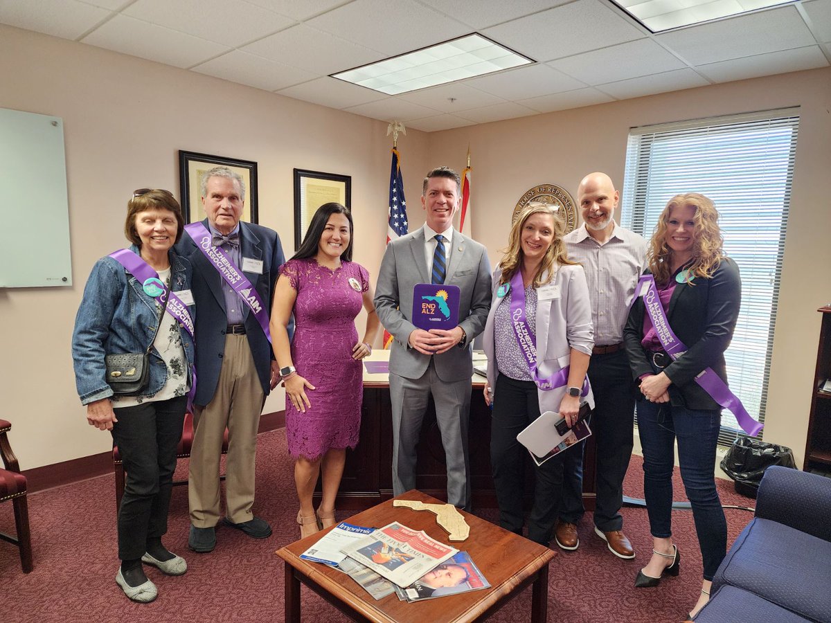 JulieRoca6's tweet photo. Thank you Rep. Ryan Chamberlin for meeting with our advocacy team today to talk about important legislative priorities and funding to support Floridians impacted by Alzheimer’s. #ENDALZ #alzcnfl https://t.co/uUd7sDumOl