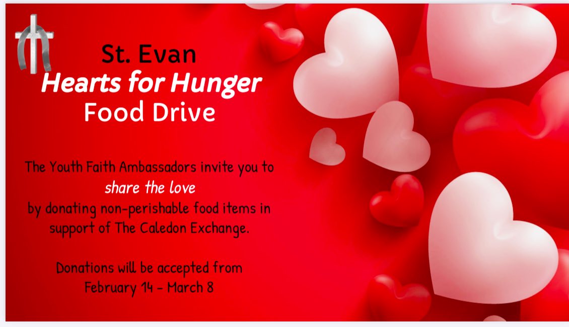 Mrs. Travaglini (@travaglininga) on Twitter photo Hey <a href="/St_EVAN_Caledon/">St. Evan Catholic Elementary School</a> our Hearts for Hunger Lenten Food Drive begins today. Please help support The Caledon Exchange in any way that you can.❤️ <a href="/Mrs_Sadurski/">Mrs. Sadurski</a> <a href="/Ms_Isip/">Ms. Isip</a> Hey <a href="/St_EVAN_Caledon/">St. Evan Catholic Elementary School</a> our Hearts for Hunger Lenten Food Drive begins today. Please help support The Caledon Exchange in any way that you can.❤️ <a href="/Mrs_Sadurski/">Mrs. Sadurski</a> <a href="/Ms_Isip/">Ms. Isip</a>