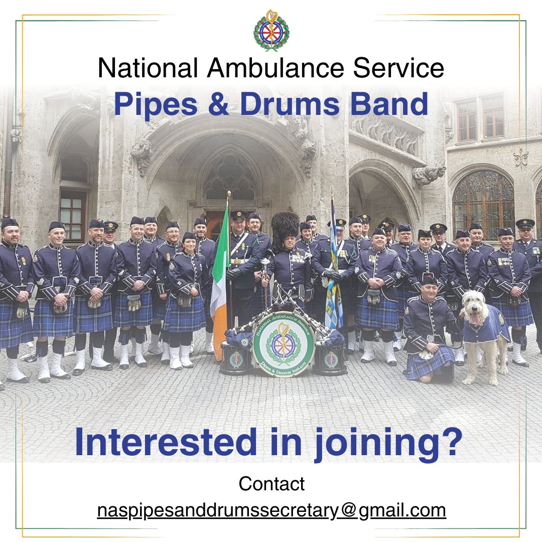 Are you interested in joining the National Ambulance Service Pipes & Drums band? 🥁 Anyone serving or retired from NAS can join, regardless of where you're based. Get in touch with them by emailing naspipesanddrumssecretary@gmail.com