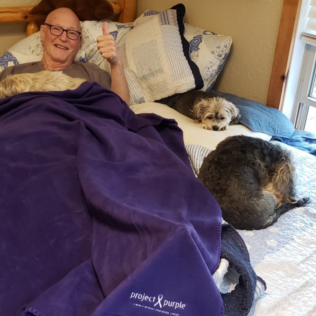 Run4Purple's tweet photo. A donation of $36 is all it takes to send a patient a blanket and care package. It's gestures like these that bring joy and smiles to patients like these. Let's spread the love to patients this Valentine's Day: https://t.co/LnGsLti90z https://t.co/lDjgl2eLwo