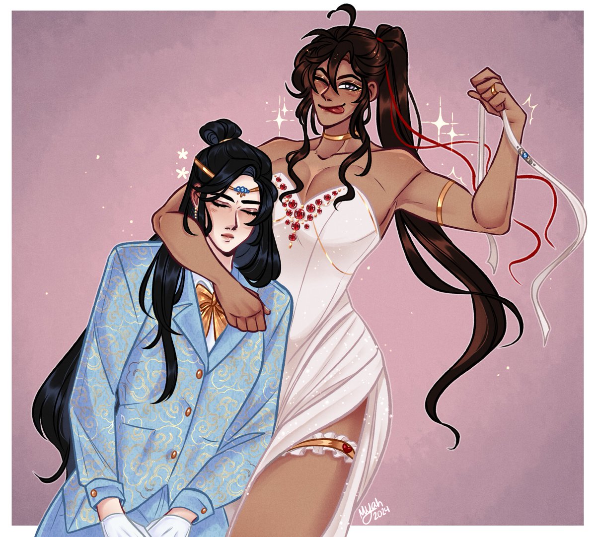 edgy_on_purpose's tweet photo. Couldn't decide which way to go, so I did one of each 😂 Happy Valentine's Day 💝🥰
#MDZS #WangXian https://t.co/FiMyCIrH7Y