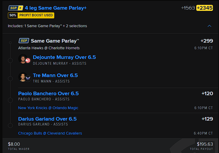 DrFunk27's tweet photo. I'm blown away the books are giving us + lines on these 4 players. Like if you tail this! Let's make some money tonight! 

Research in the replies

#gambling #nba #gamblingX #parlay #bet https://t.co/6Hs0KBATmx