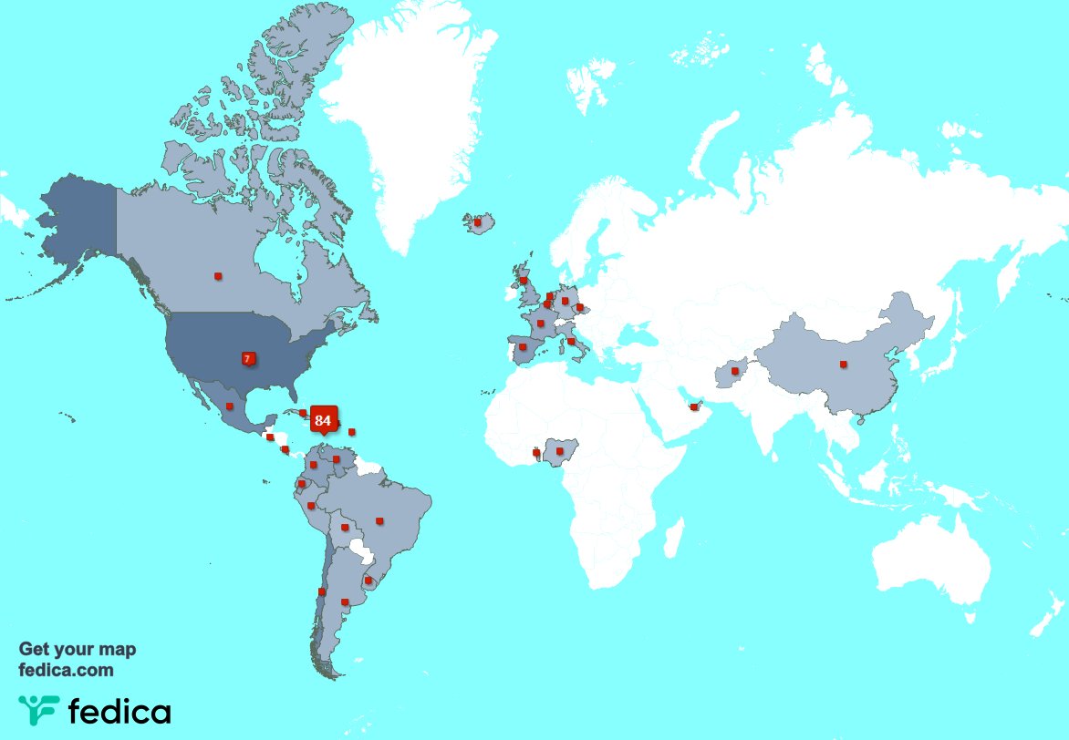 I have 7 new followers from Dominican Republic 🇩🇴 last week. See fedica.com/!CandidoSimon
