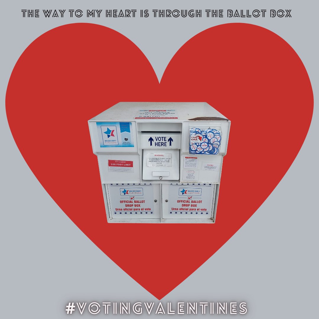 BoCoClerk's tweet photo. Ballots for the Presidential Primary are arriving in homes this week for Dems, Reps, and Unaffiliated voters. And mail ballot 24-hour drop boxes are open now!
Return your ballot when you are #ReadytoCommit to a #Candidate! Ballots due by March 5 by 7 p.m.
#VotingValentines https://t.co/EvLi2pwhfh