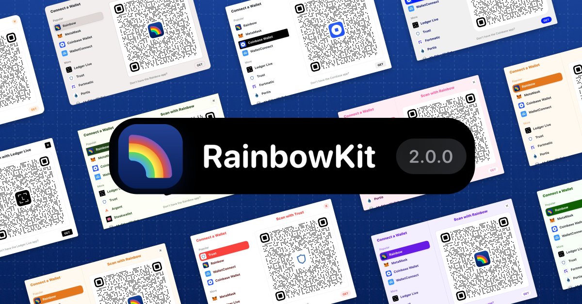 rainbowdotme's tweet photo. RainbowKit V2 is here 🎓📷! What’s new, you ask?

🌈 EIP-6963 support
🖌️ Fully compatible with Wagmi v2
⚡️ Multiple wallet connection sessions
🔐 Sign-In with Ethereum (SIWE) support with multiple wallet connections
🔥 New streamlined API
😎 Easier installation
✨ Super smooth wallet management
⭐️ Faster and lighter bundle size
💼 TanStack Query support
⛔️ WalletConnect legacy deprecation
📝 Updated docs
💭 More features coming soon…

Here’s what this means for users and developers…