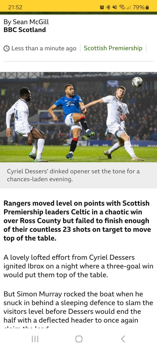 fatbhoytim75's tweet photo. Quality journalism here from the BBC tonight. Rangers had a "countless 23 shots" on goal apparently. https://t.co/VpZDI4ibn0