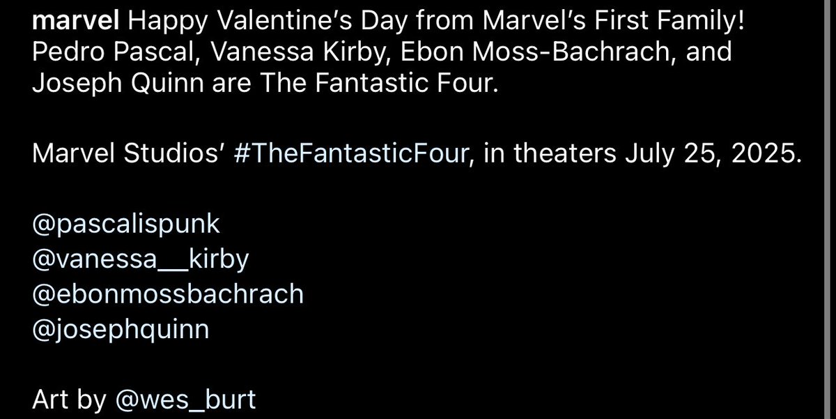 joequinnthings1's tweet photo. i had to come and tweet this because I AM SO FREAKING EXCITED FOR THIS. ITS ACTUALLY OFFICIAL. PEDRO AND JOE, BACK TO BACK, TOGETHER IN A FILM. UGH IM IN LOVE ALREADY!! CANT WAIT @MarvelStudios @FantasticFour https://t.co/WUlvpWPH2S