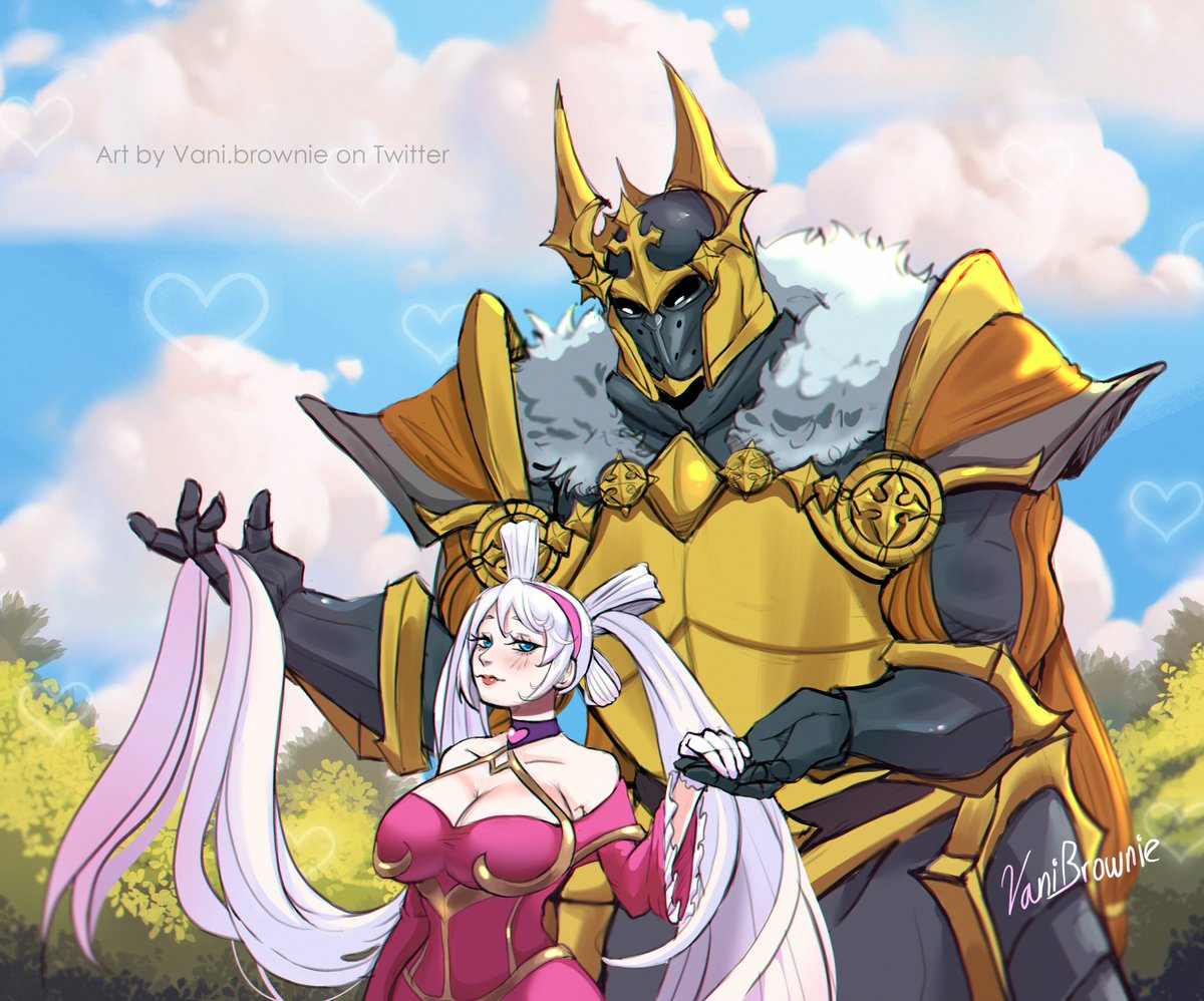 Vani_Brownie's tweet photo. Happy Valentine's day 💖 I Made this one for a contest 😊. Hope you like it! #MordekaiserxSona #Mordekaiser #Sonalol #LeagueOfLegendsFanArt #LeagueofLegends https://t.co/TgzLoNg0NK