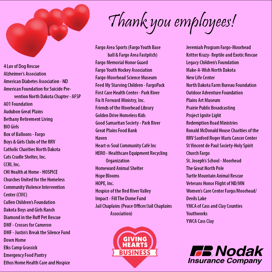 Nothing says #HappyValentinesDay like a giving heart, and our employees definitely have giving hearts! 💟💕 Our employees donated to 67 different charities!! THANK YOU for making a difference in our communities. #GivingHeartsDay