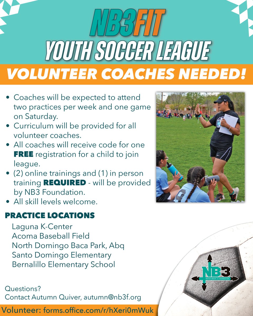 NB3Foundation's tweet image. Spring is for ⚽

Don't miss out on the opportunity to get your youth outdoors and active this spring ☀️Registration for the NB3FIT Youth Soccer League closes on February 22❗

nb3foundation.org/nb3fit/
#NB3FIT #NB3F #HealthyKidsHealthyFutures #Soccer