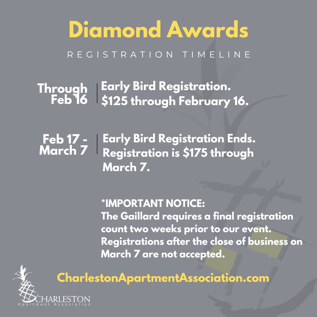 chucktowncaa's tweet photo. Diamond Awards Registration Reminder - Please Read https://t.co/N8TUUTyAZs