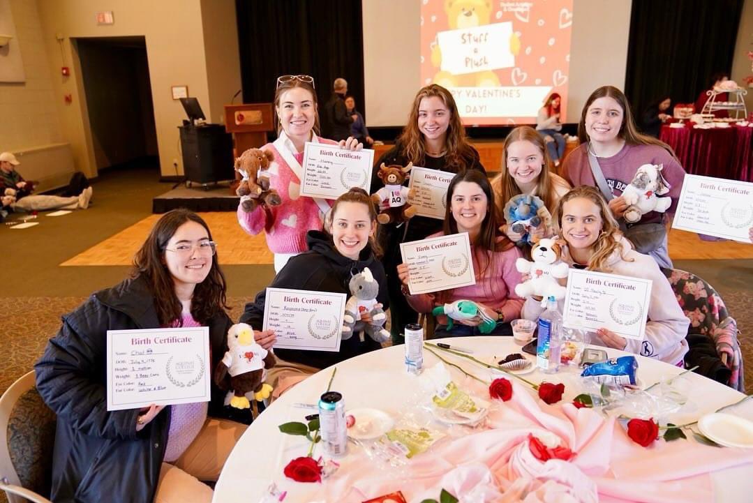 AQAdmissions's tweet photo. Happy Valentine’s Day, Saints! We had a great turnout at Student Activities &amp; Orientation‘s Stuff-a-Plush event.
AQ Dining set up some delicious snacks, the AQ Programming Board handed out 🌹 &amp;the Commuter Student Union brought 🍬.  
Have a wonderful rest of your Valentine’s Day! https://t.co/KUy2R14qc2