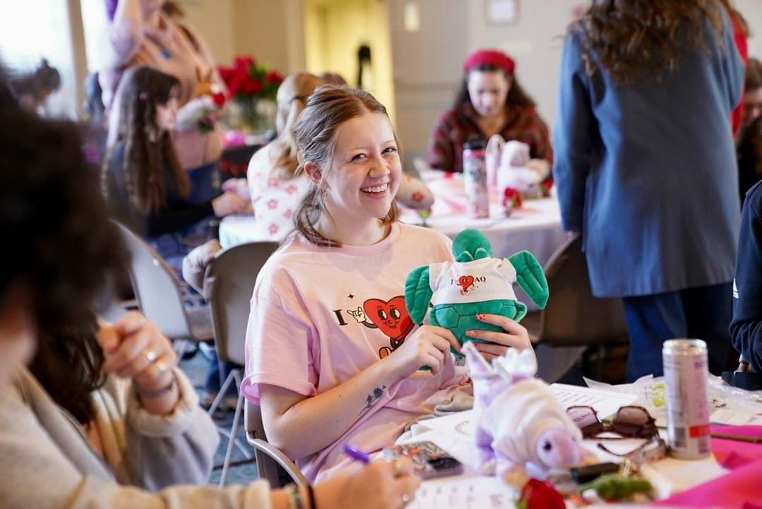 AQAdmissions's tweet photo. Happy Valentine’s Day, Saints! We had a great turnout at Student Activities &amp; Orientation‘s Stuff-a-Plush event.
AQ Dining set up some delicious snacks, the AQ Programming Board handed out 🌹 &amp;the Commuter Student Union brought 🍬.  
Have a wonderful rest of your Valentine’s Day! https://t.co/KUy2R14qc2