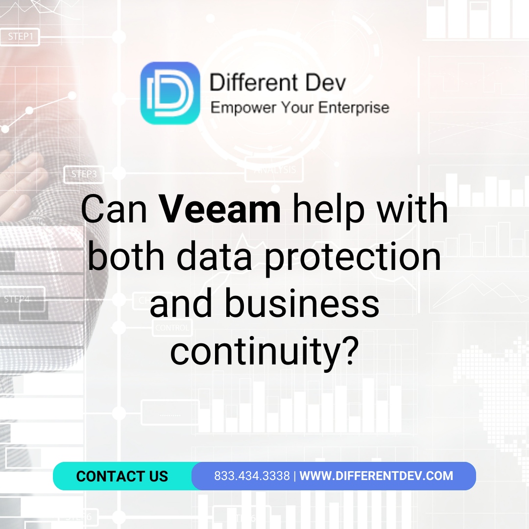 Absolutely! Veeam is designed to help businesses with both data protection and business continuity. 🛡️ 

Discover how our services can enhance your data protection strategy.

#DifferentDev #DataProtection #TroubleshootingExperts #TechnicalSupport #VeeamSupport #ITServices