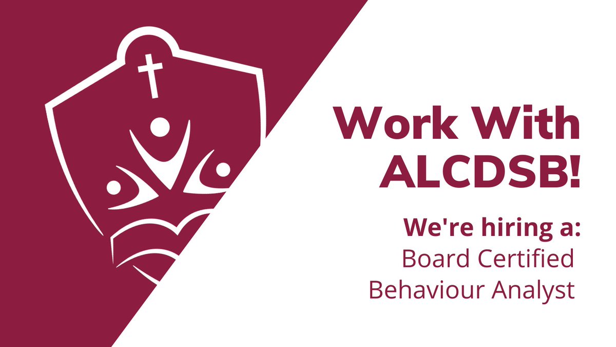 The ALCDSB is #hiring a Board Certified Behaviour Analyst. The posting for this temporary full-time position closes Wednesday, February 21 at 4:00 p.m.  Details: alcdsb.on.ca/Careers/Lists/…
#ChooseALCDSB