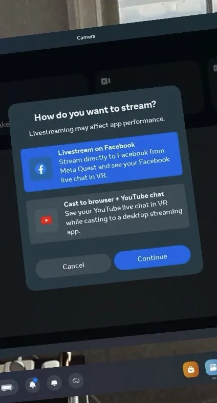 HarkSide's tweet photo. Bro FINALLY get the holy privilege to see my YouTube chat in-headset while streaming natively to the #Quest3. One less reason to keep myself wired into my PC https://t.co/Z7oxHSmZgk